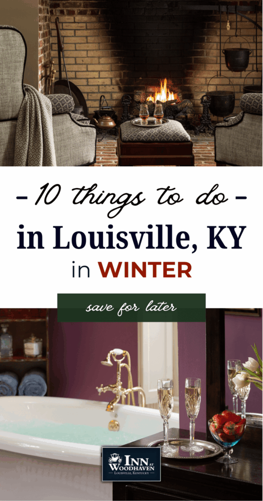 Pinterest thumbnail with text that says "things to do in louisville in winter" 