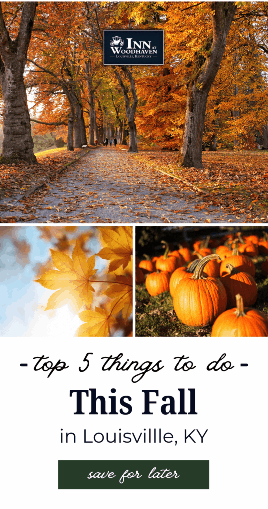 Collage of different autumn activities in Louisville, Kentucky 